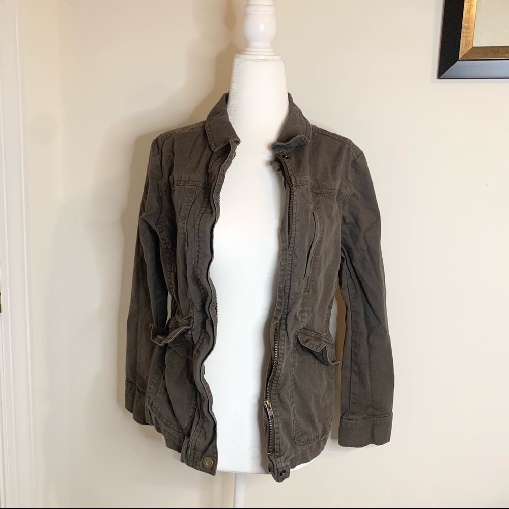 Loft Petites Utility Jacket Green Small